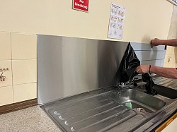 Stainless Steel Splashback installed