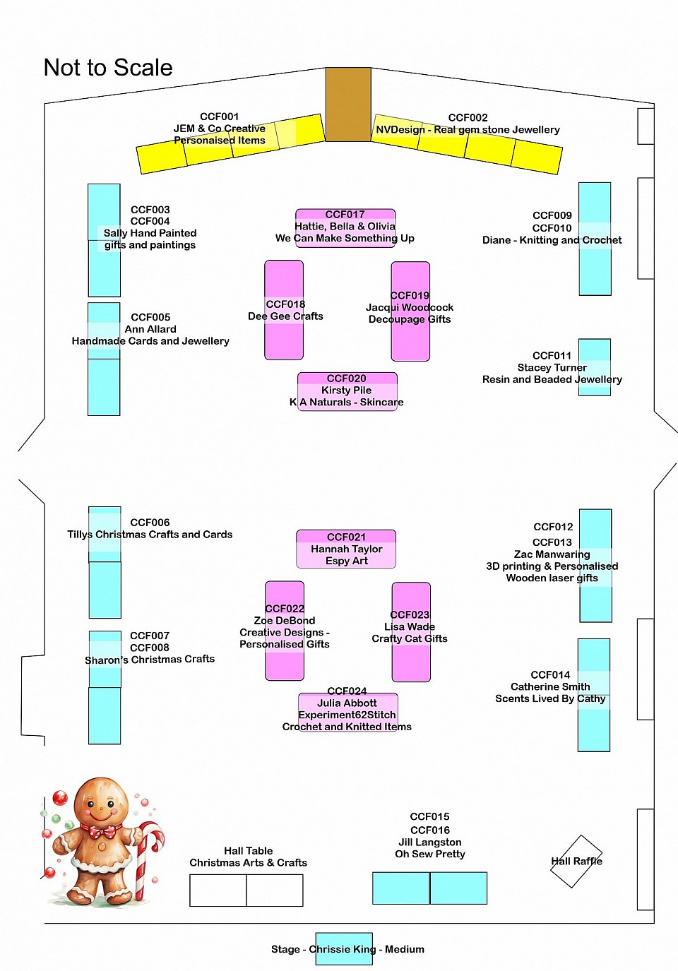 Hall Layout -All Tables Booked