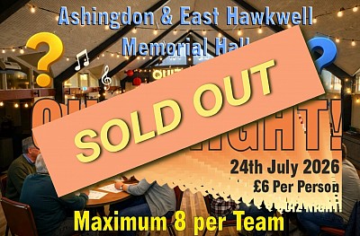 Quiz Night - Tickets Sold Out.